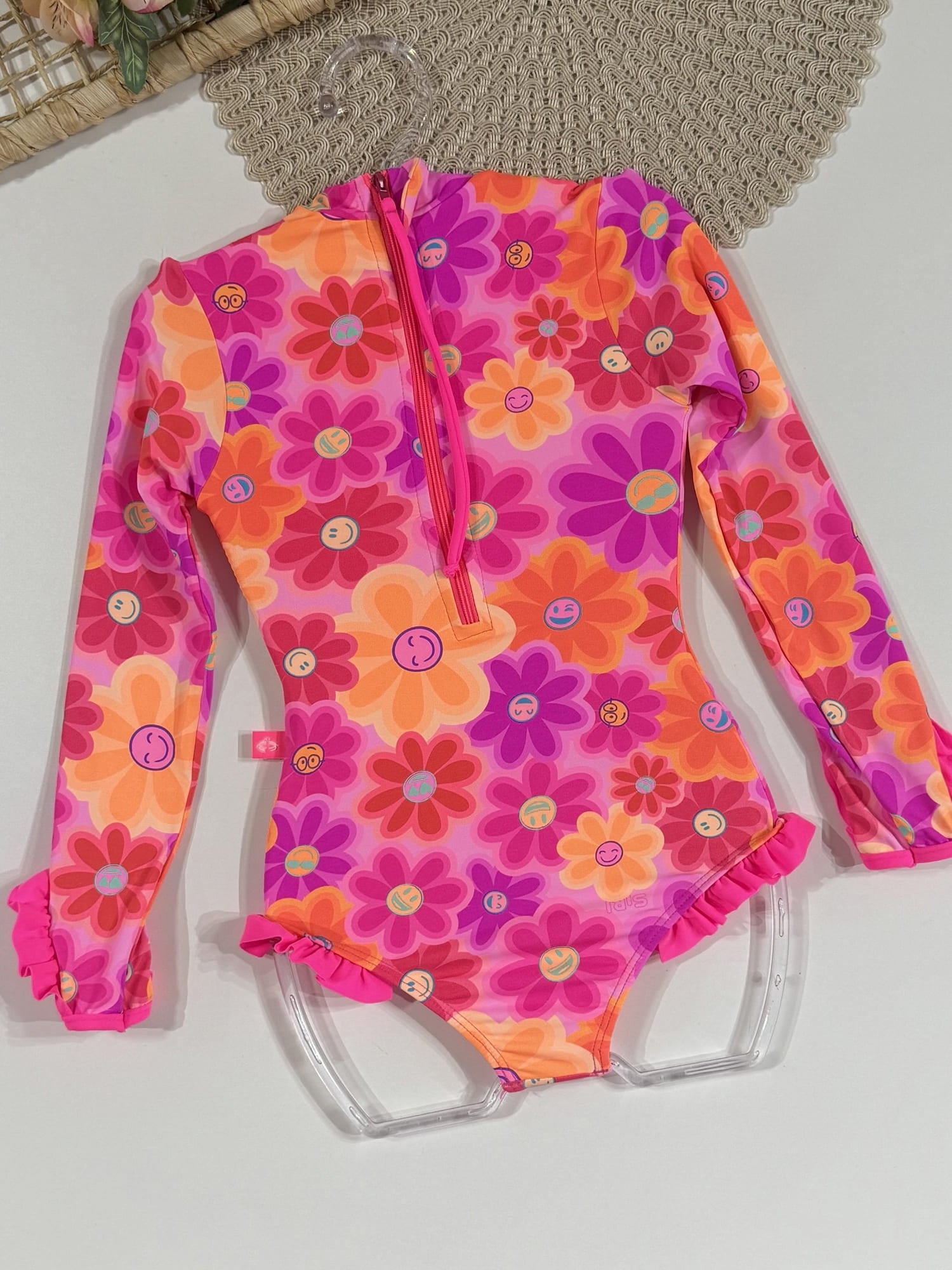 Maiô Infantil Siri Kids Manga Longa Aline Happy Flower 40005