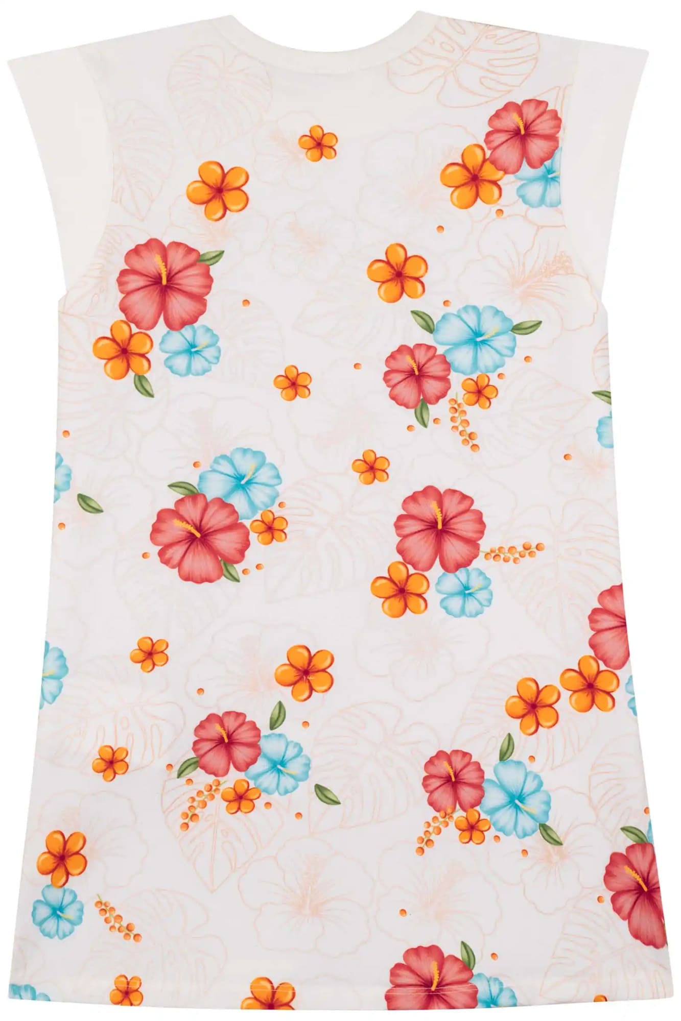 Vestido Infantil Kukiê Verão Branco Princesa Moana