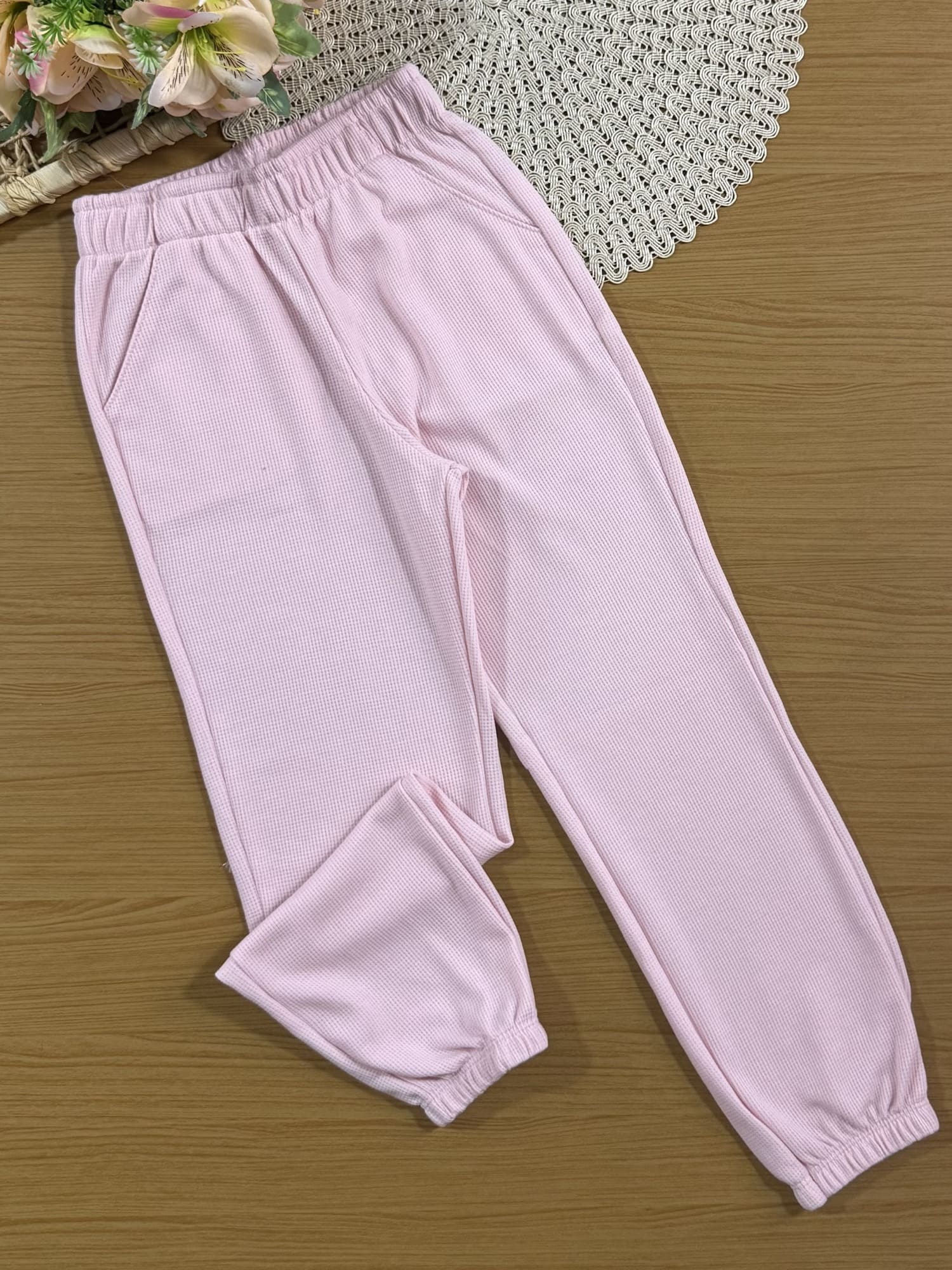 Conjunto Infantil Cinti Inverno com Calça e Casaco Rosa com Strass