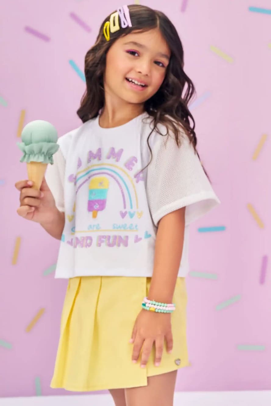 Blusa Infantil Kukie Verão Summer Arco-íris