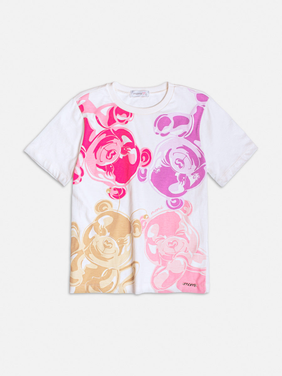 Blusa Infantil Momi Inverno Manga Longa Off White Ursinhos