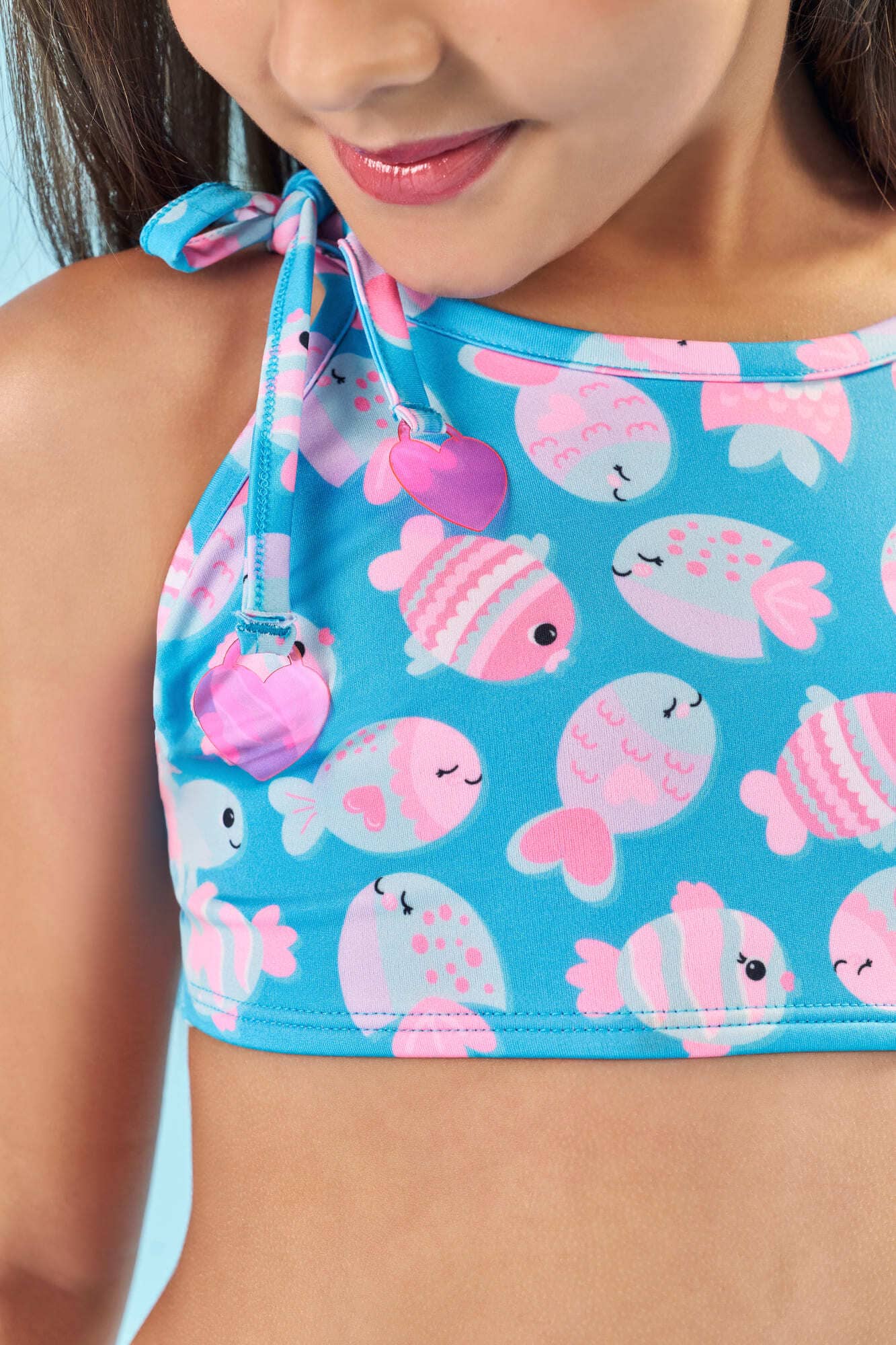 Biquíni Infantil Cinti Verão Azul Peixinhos