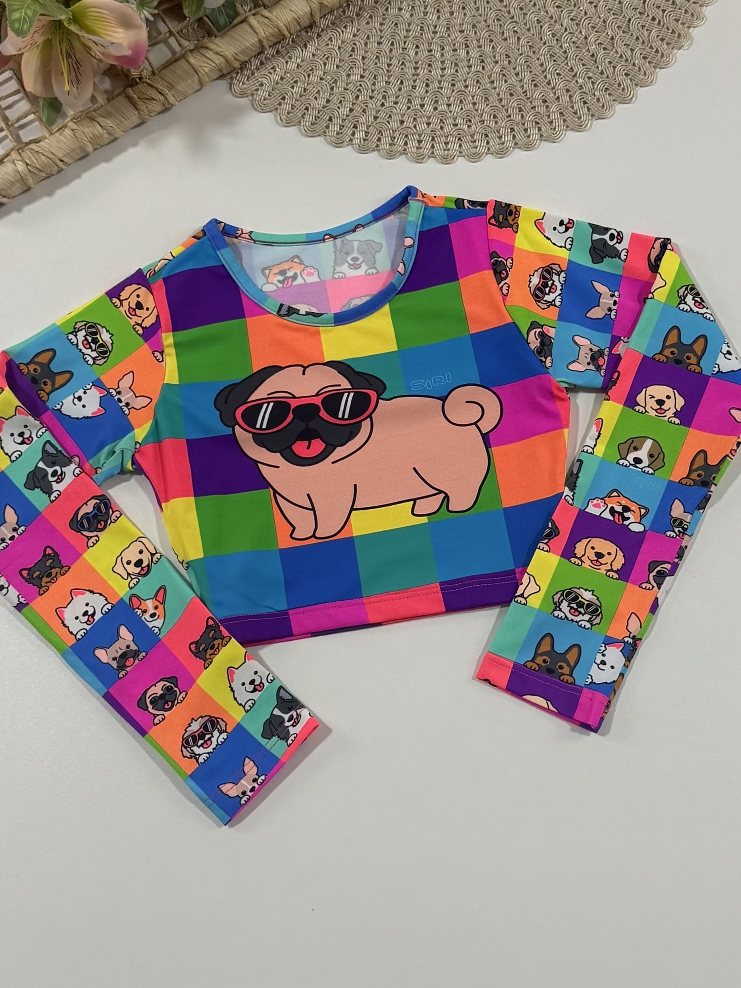 Biquíni Infantil Siri Kids Cropped Manga Longa Lara Funny Dog 40237