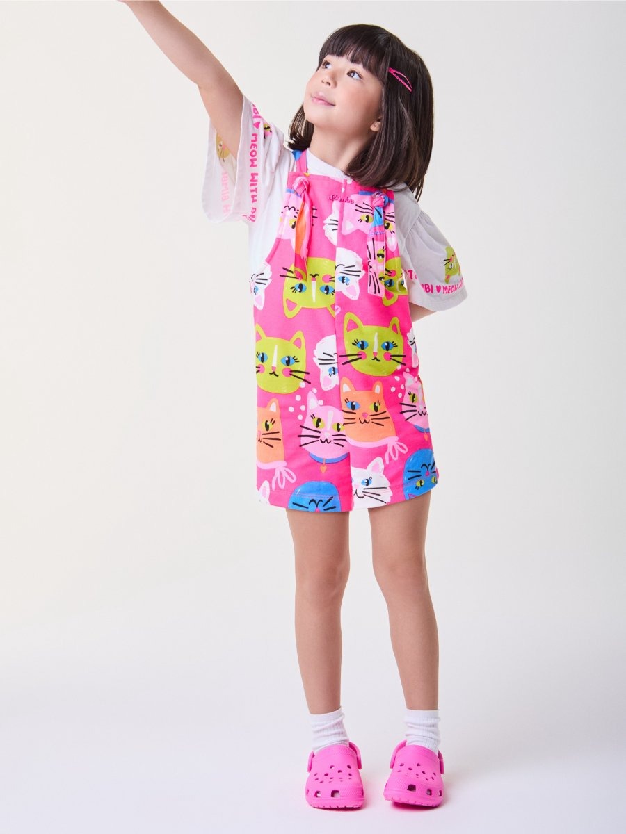 Blusa Infantil Bimbi Verão Branca Gatinha
