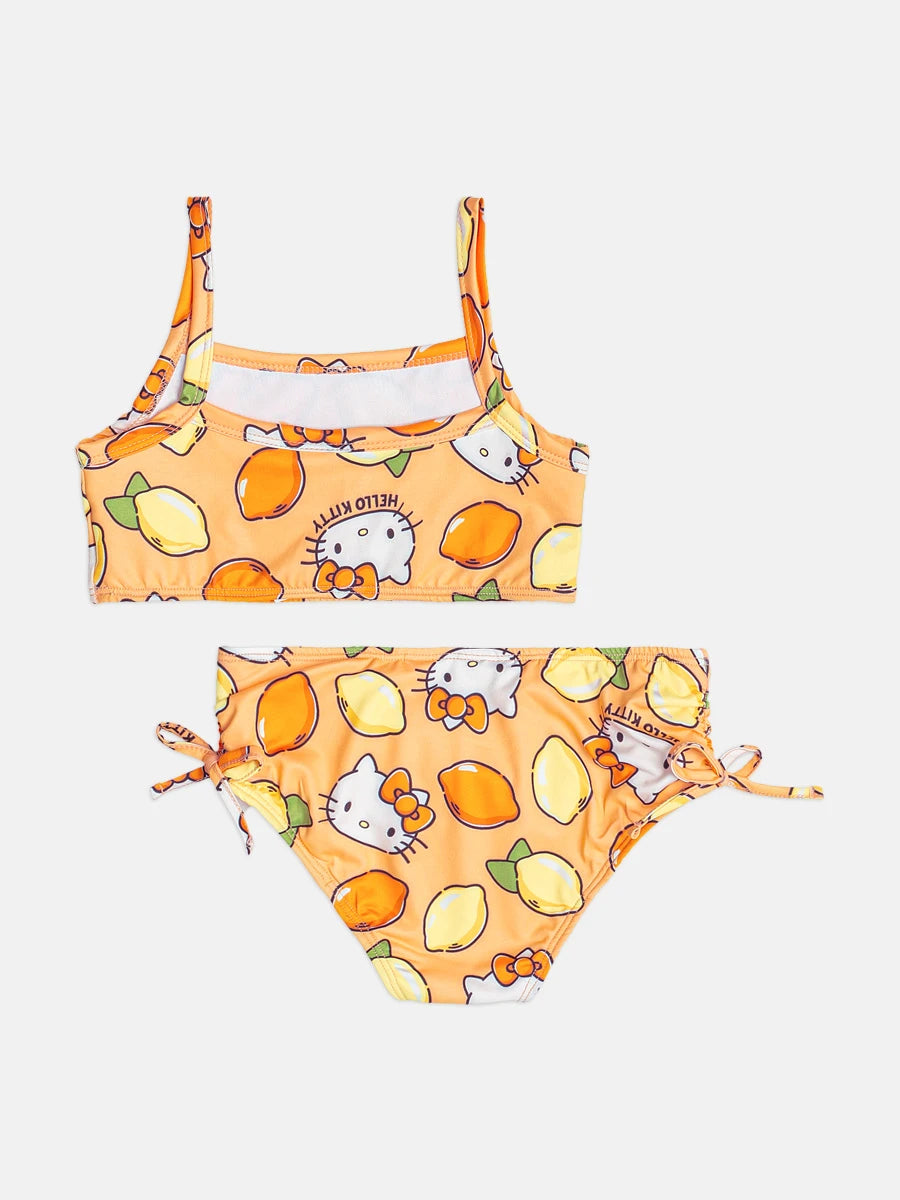 Biquíni Infantil Momi Laranja Limãozinho Hello Kitty