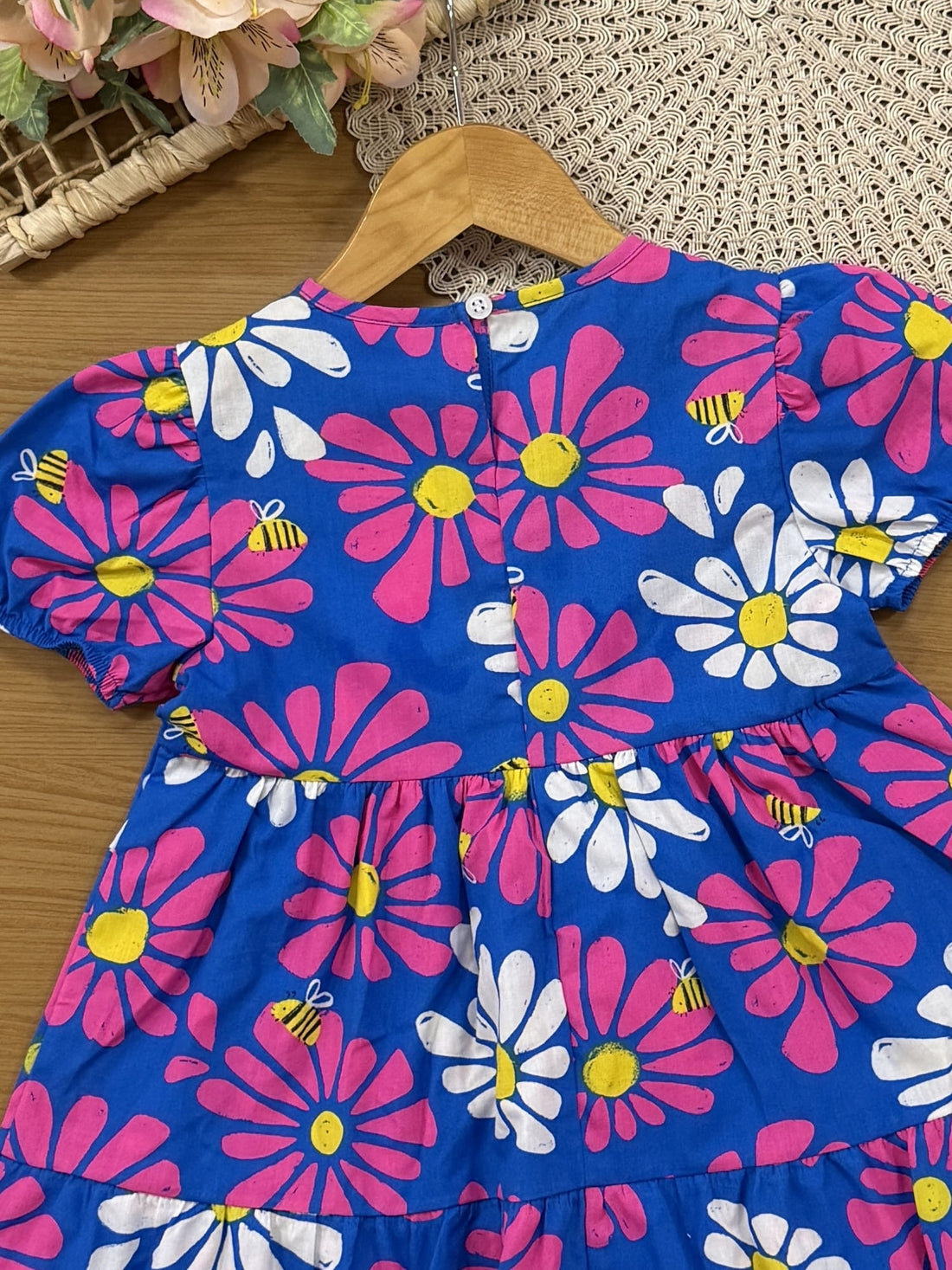 Vestido Infantil Bimbi Verão Azul Floral