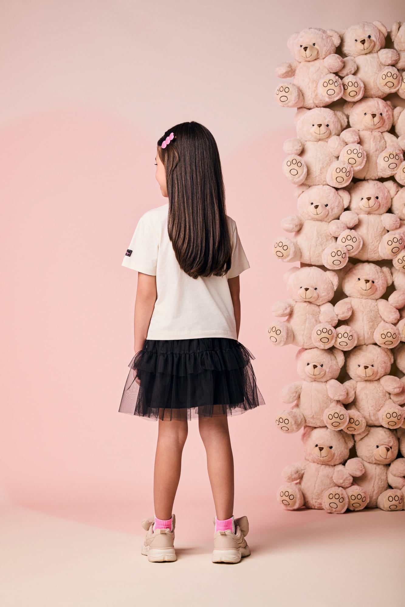 Blusa Infantil Momi Inverno Manga Curta Bege Hello Kitty Figurinhas
