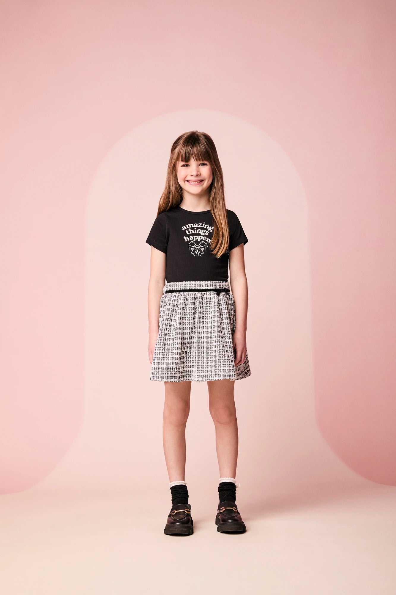 Conjunto Infantil Momi Inverno com Saia e Blusa Manga Longa Preta Amazing
