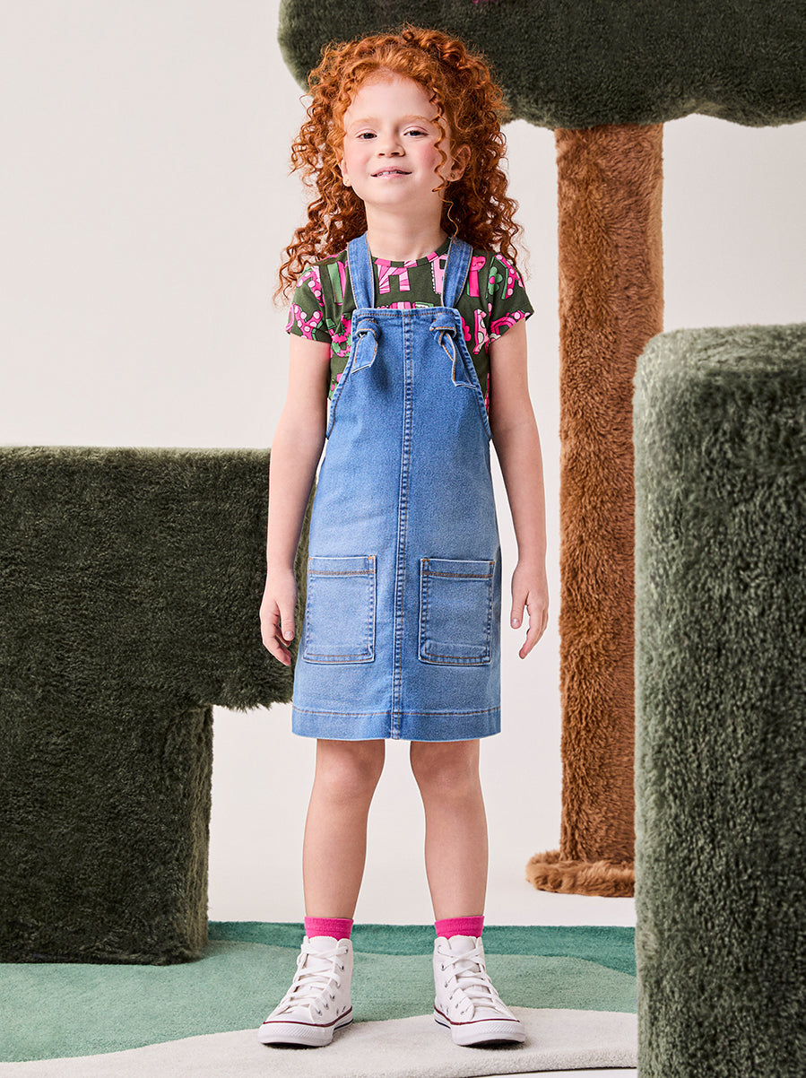Blusa Infantil Bimbi Inverno Manga Curta Verde Florzinha