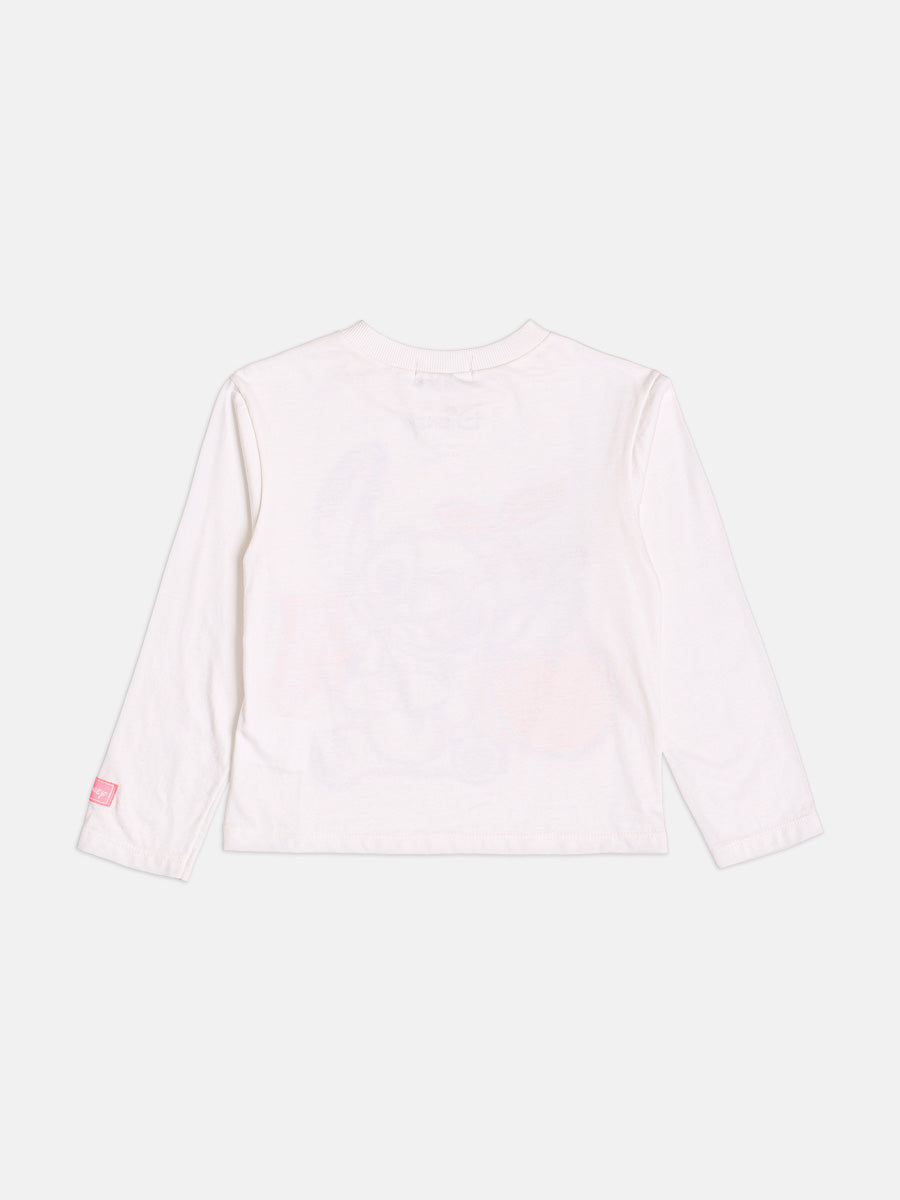 Blusa Infantil Bimbi Inverno Manga Longa Branca Stitch com Strass