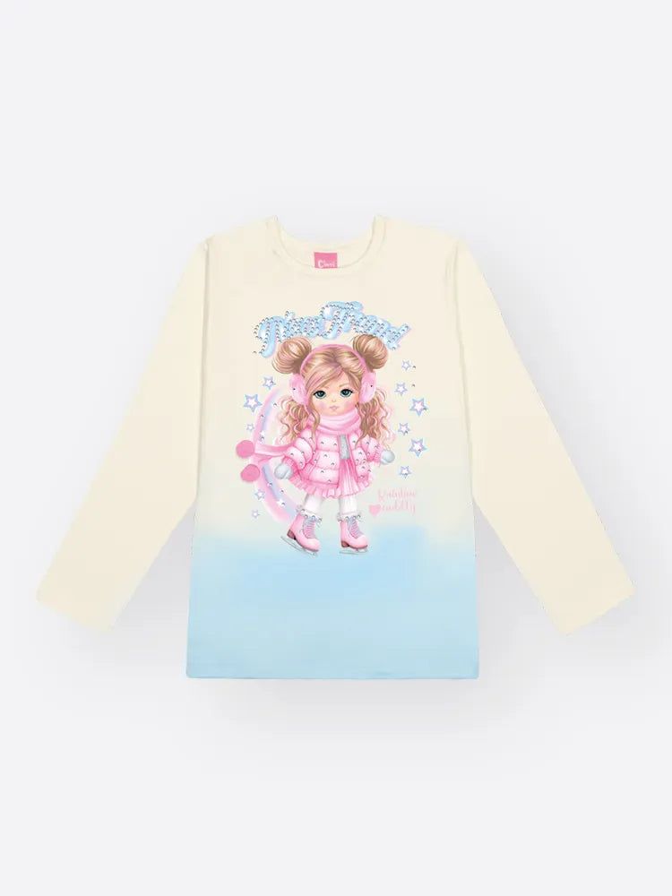 Conjunto Infantil Cinti Inverno Com Calça e Blusa Off White Ice