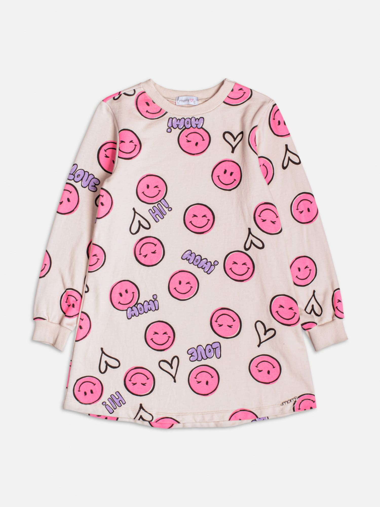 Vestido Infantil Momi Inverno Bege Emojis