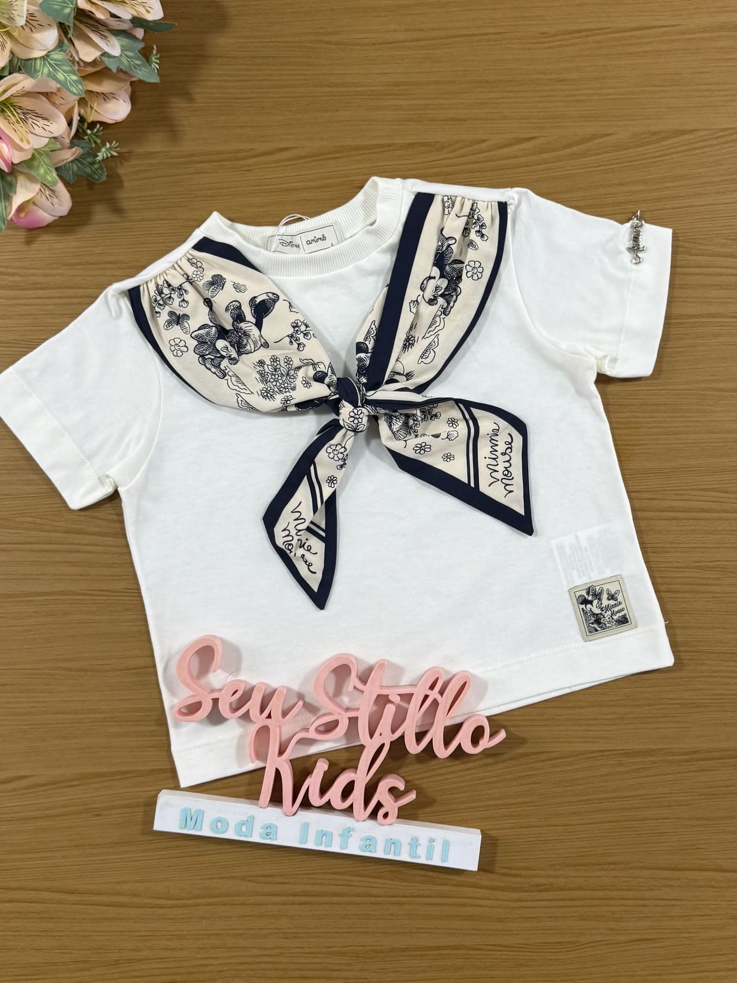 Blusa Infantil Animê Inverno Manga Curta Minnie Disney