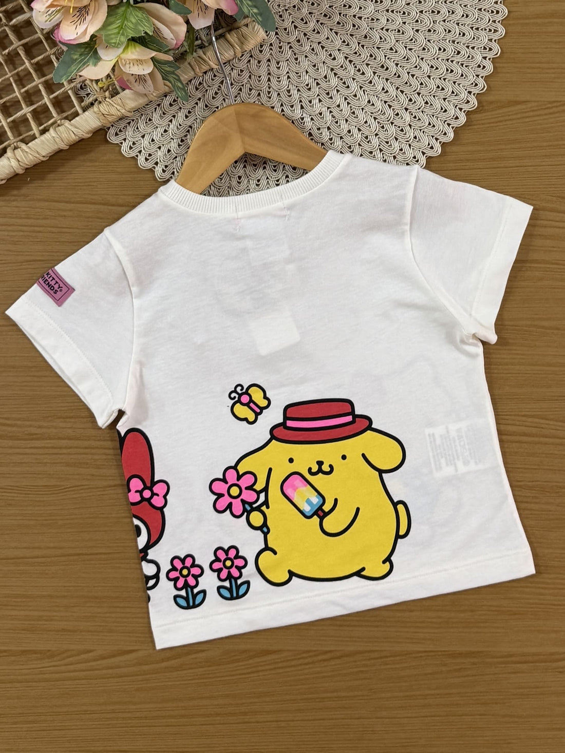 Blusa Infantil Momi Verão Branca Hello Kitty Friends