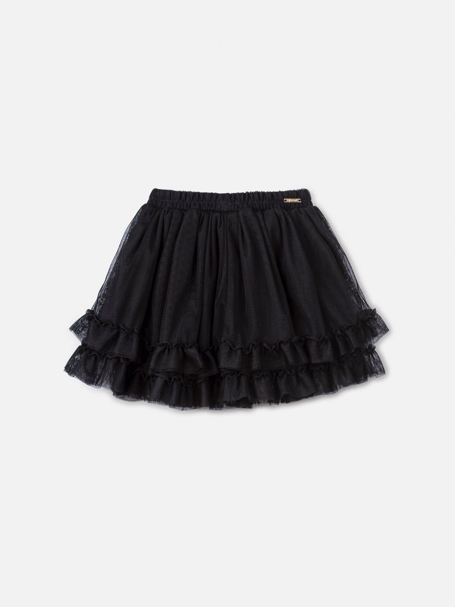 Saia Infantil Animê Inverno Preto Tule