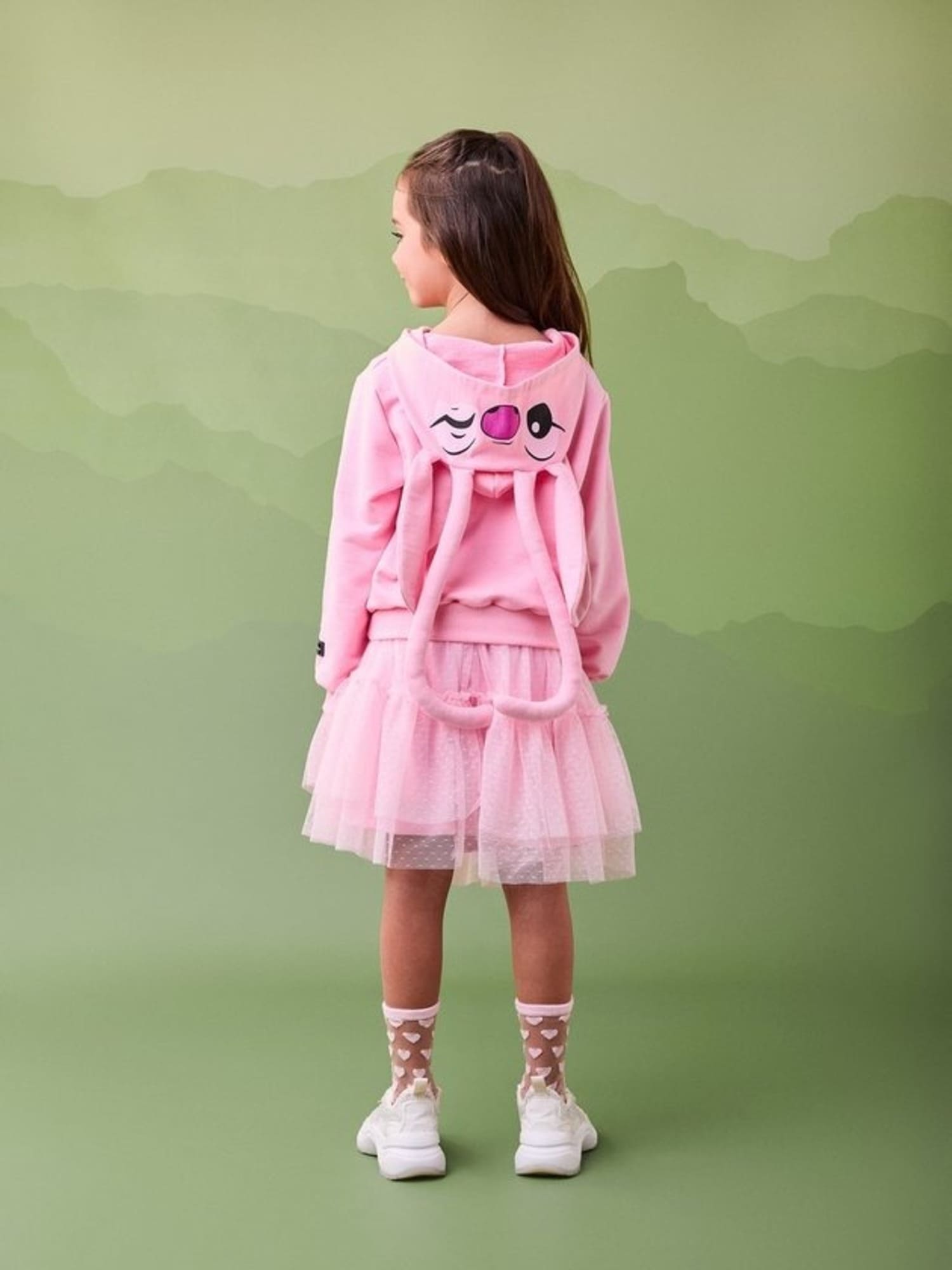 Moletom Infantil Momi Inverno sem Flanela Rosa Angel Disney