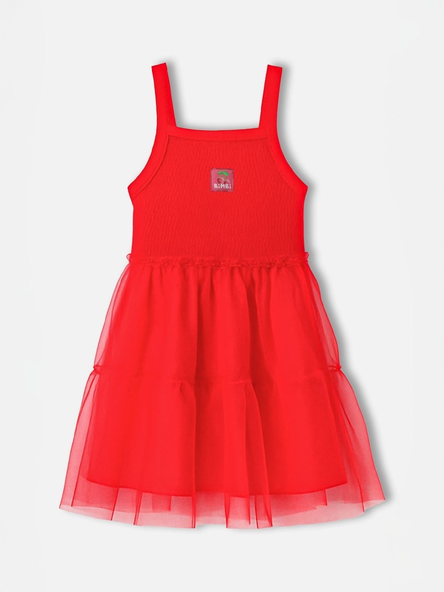 Vestido Infantil Bimbi Verão Vermelho Cerejinha