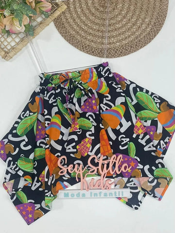 Saia Infantil Siri Kids Preto Daniela Caju 43009