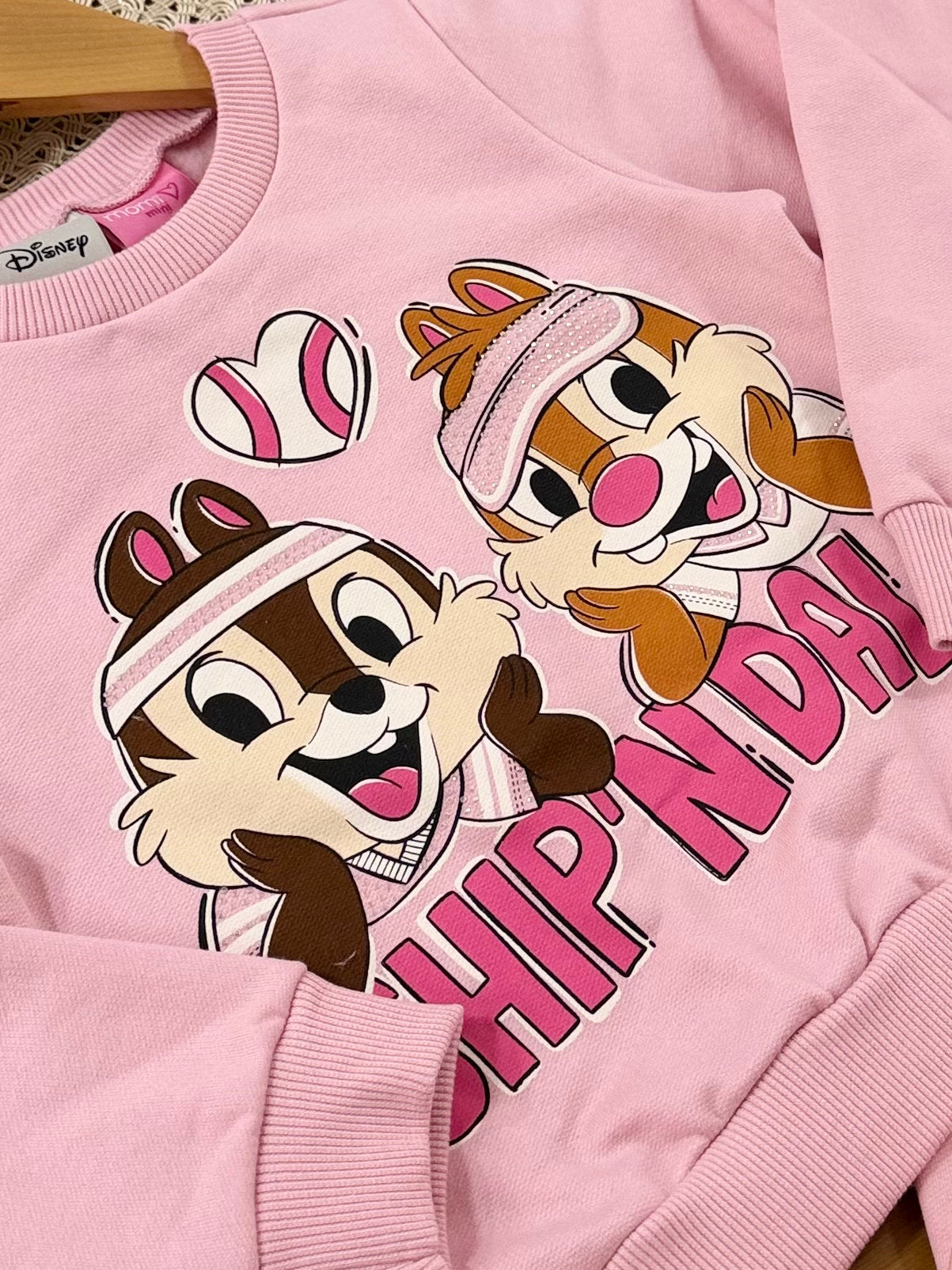 Conjunto Infantil Momi Inverno com Calça e Moletom Flanelado Rosa Tico e Teco Strass