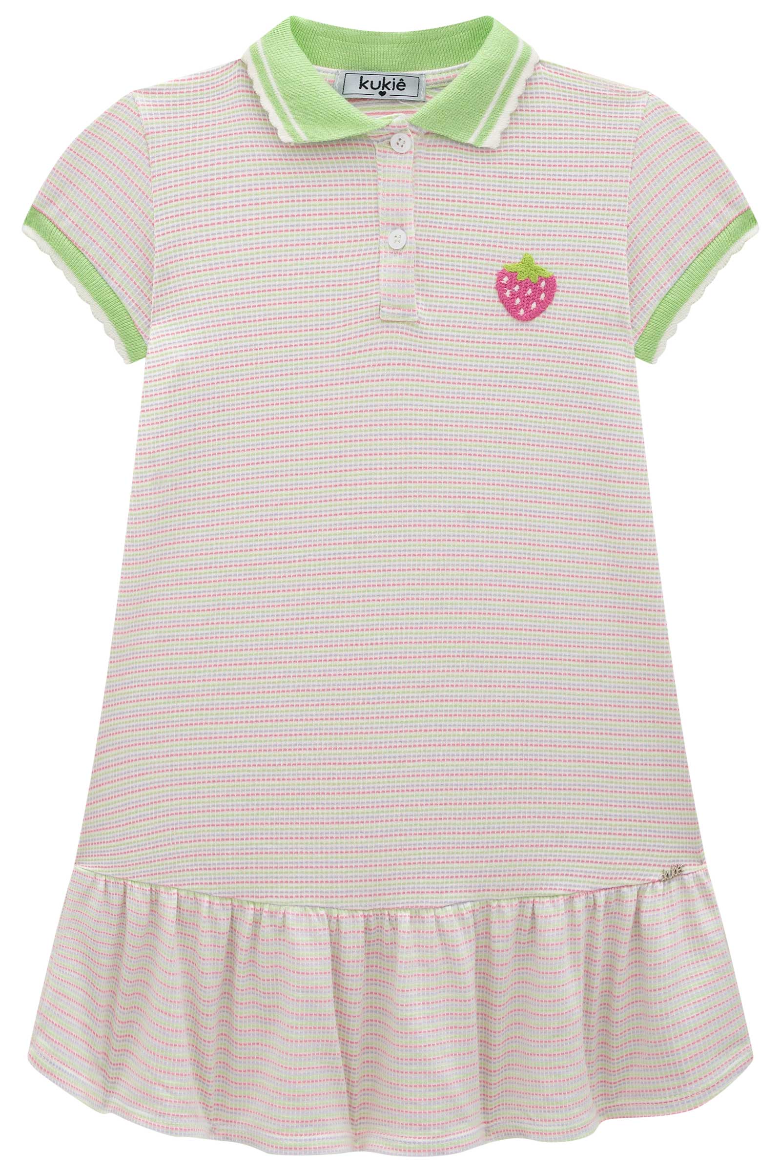 Vestido Infantil Kukie Verão Moranguinho Com Mochila