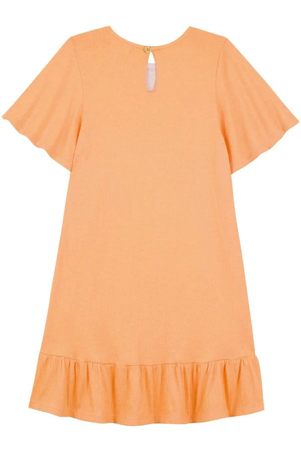 Vestido Infantil Kukiê Verão Laranja Ursinha