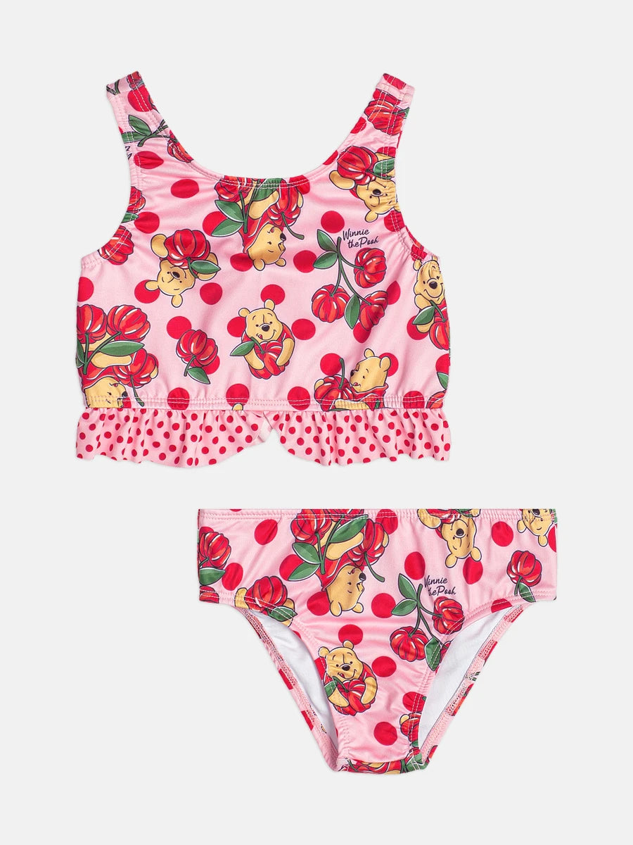 Biquíni Infantil Momi Rosa Pitanga Ursinho Pooh