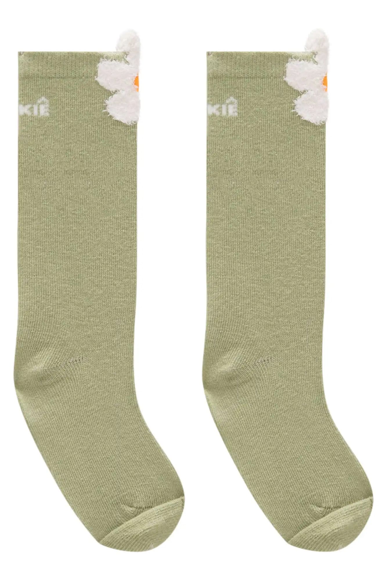 Meia Infantil 3/4 Kukie Inverno Verde Florzinha