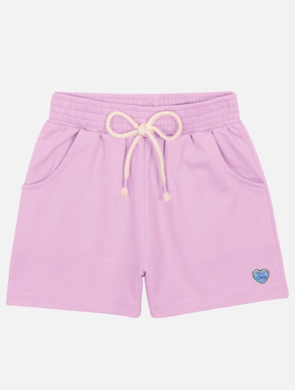 Conjunto Infantil Cinti Verão Shorts Lilás e Top Com Sobreposição Em Tule
