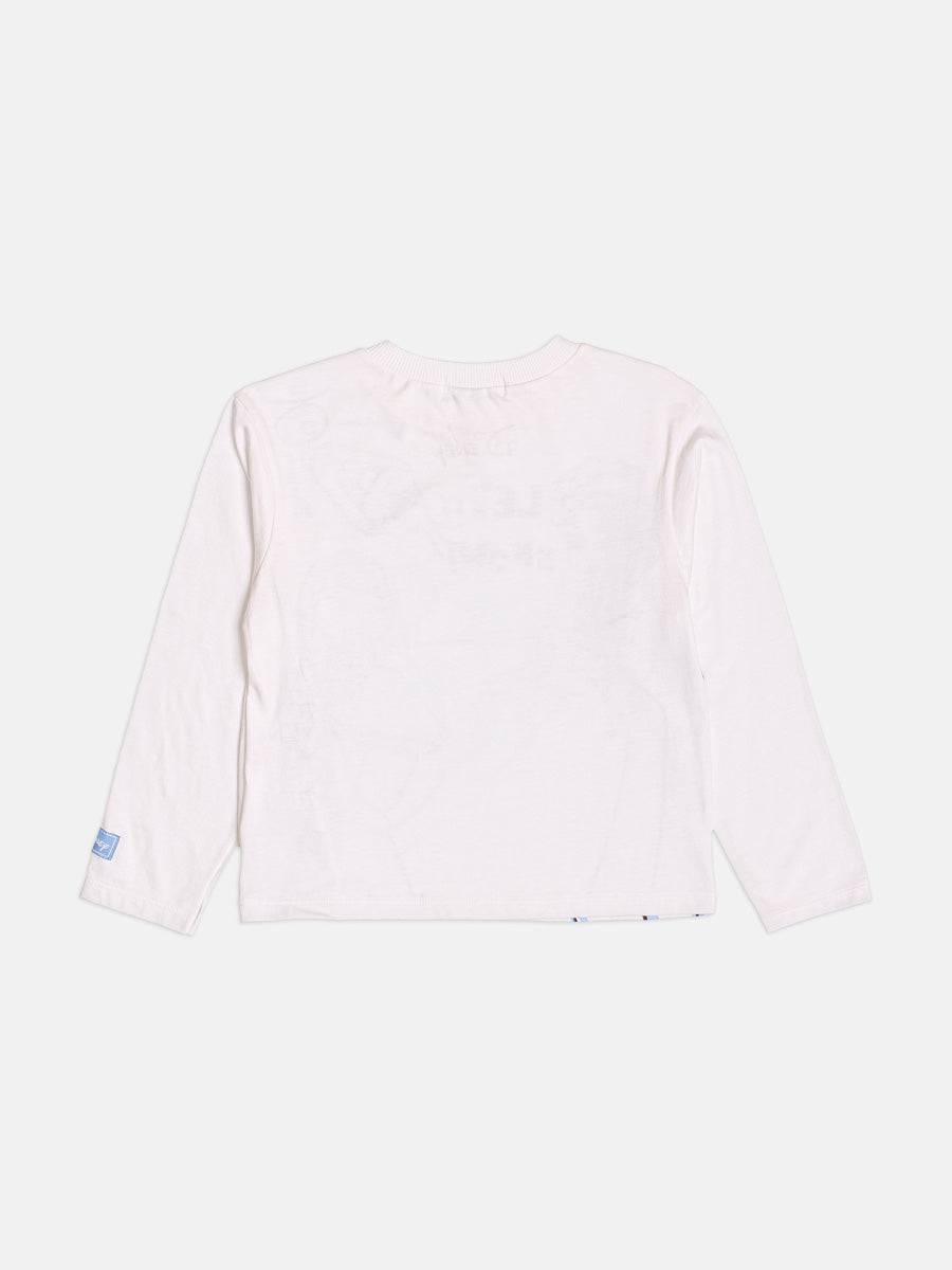 Blusa Infantil Bimbi Inverno Manga Longa Branca Elsa e Anna Frozen Disney