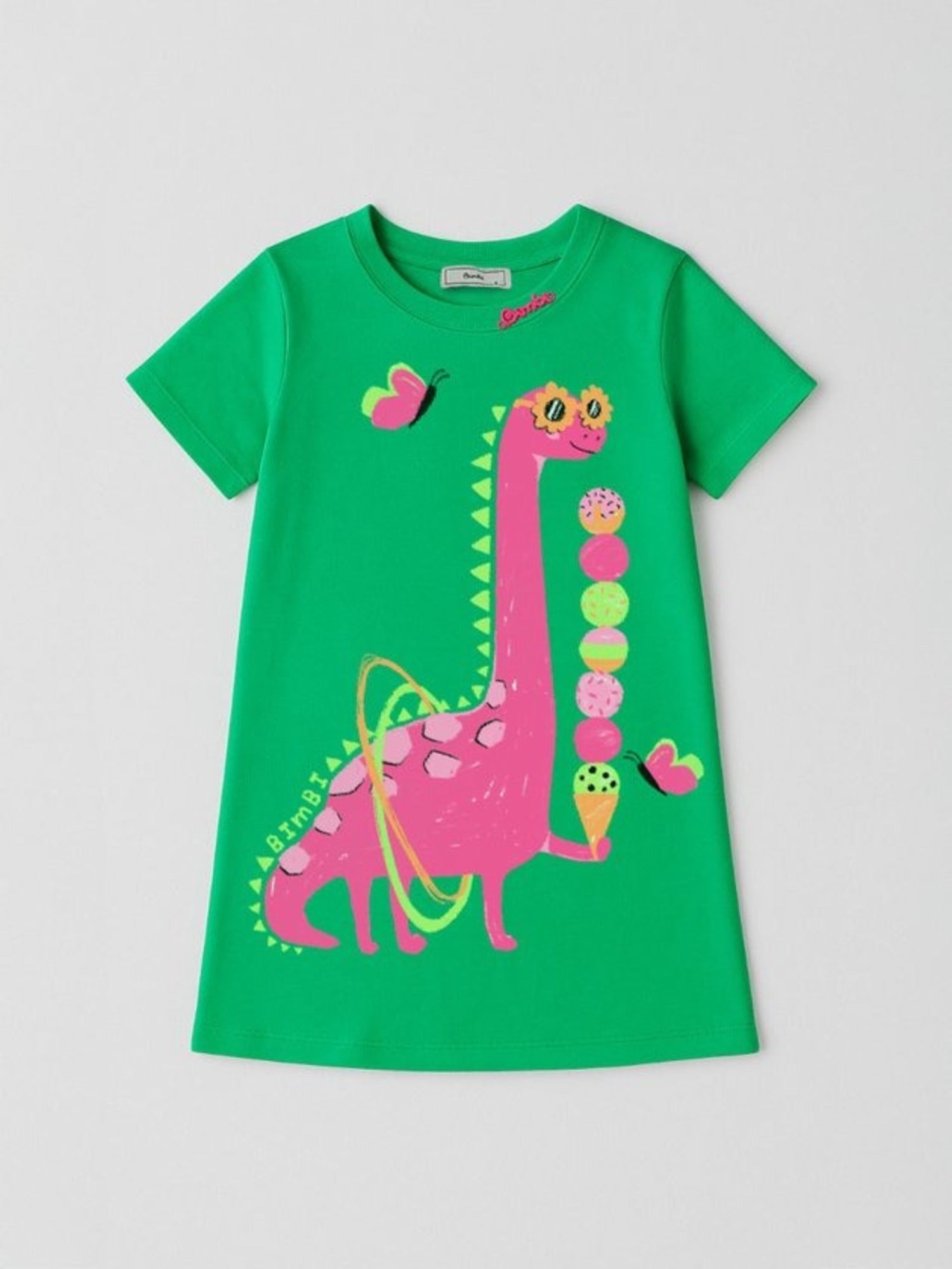 Vestido Infantil Verão Bimbi Verde Dino