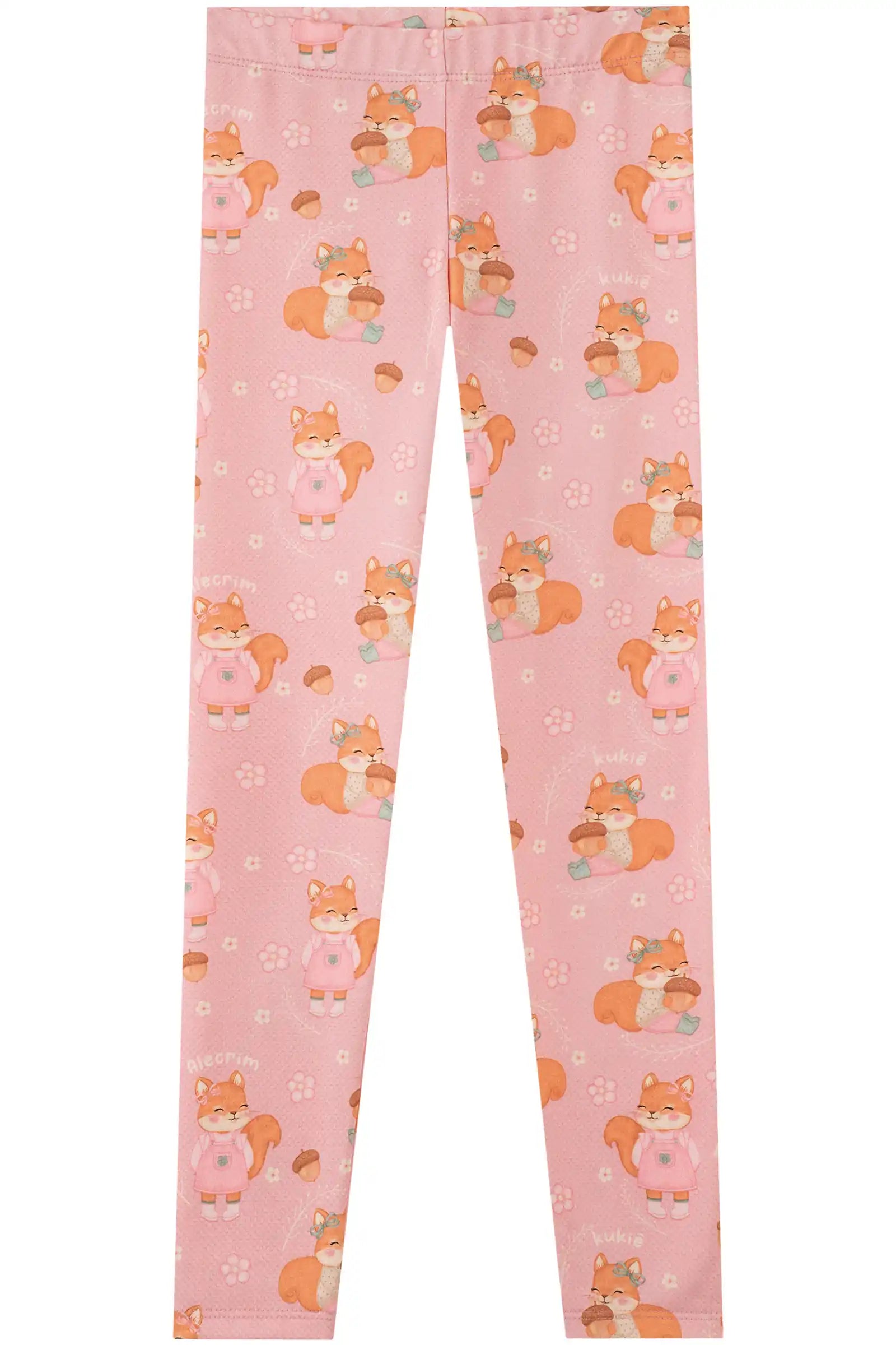 Calça Legging Infantil Kukiê Inverno Térmica Rosa Esquilinha