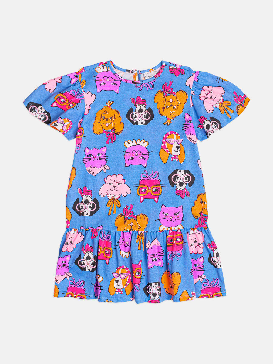 Vestido Infantil Bimbi Azul Pets