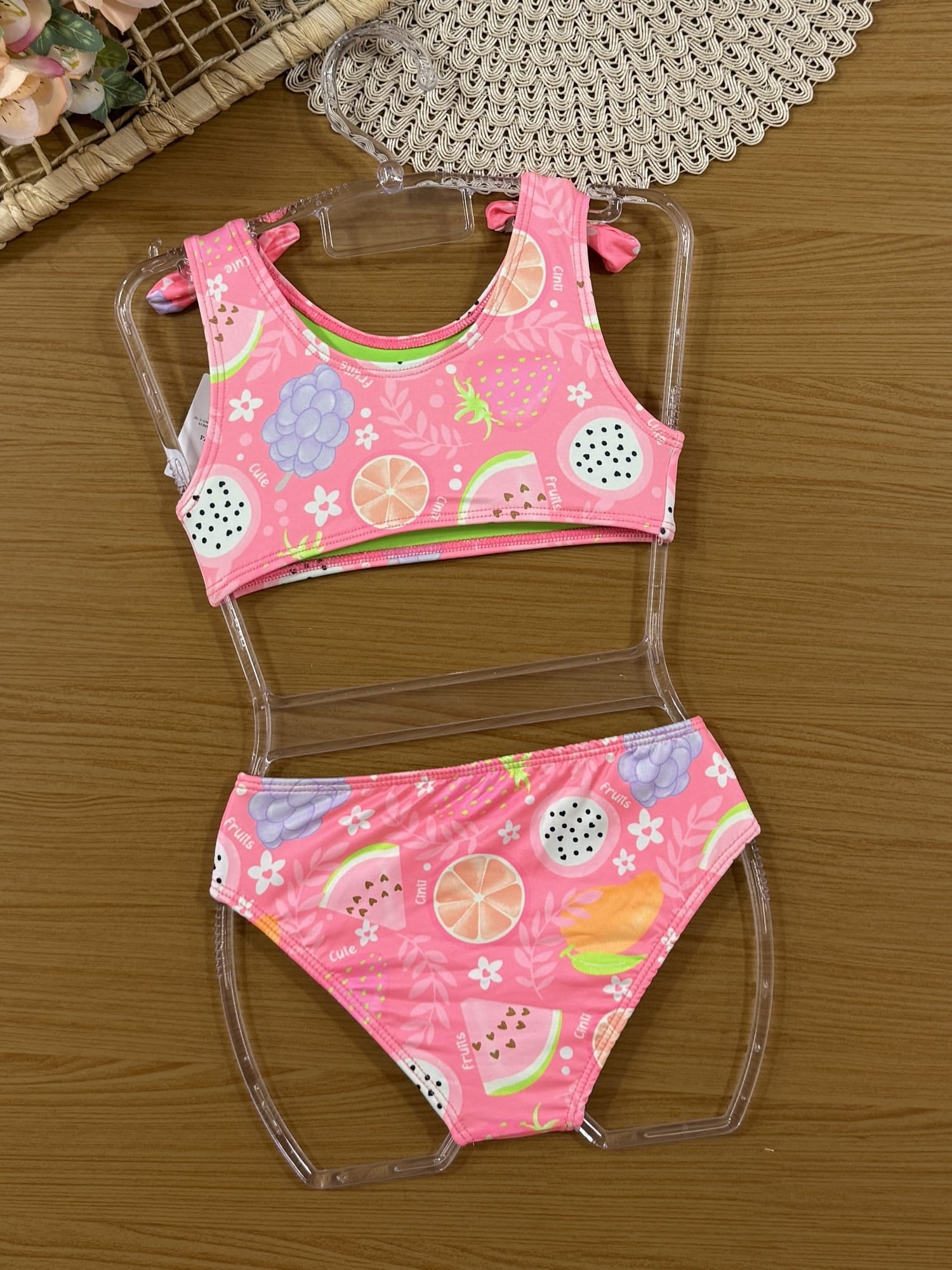 Biquíni Infantil Cinti Verão Rosa Frutinhas