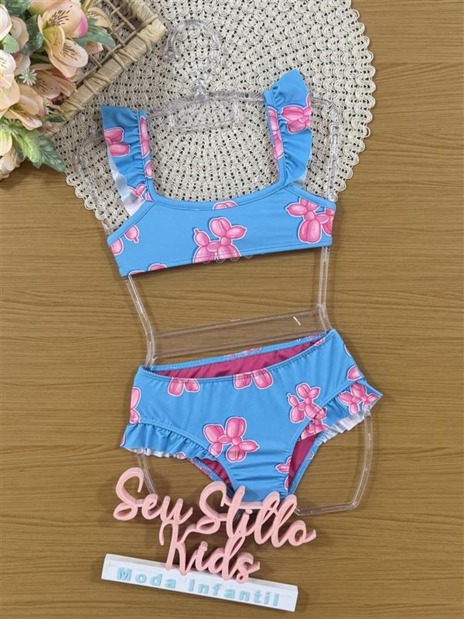 Biquíni Infantil Cinti Verão Azul Bexiga