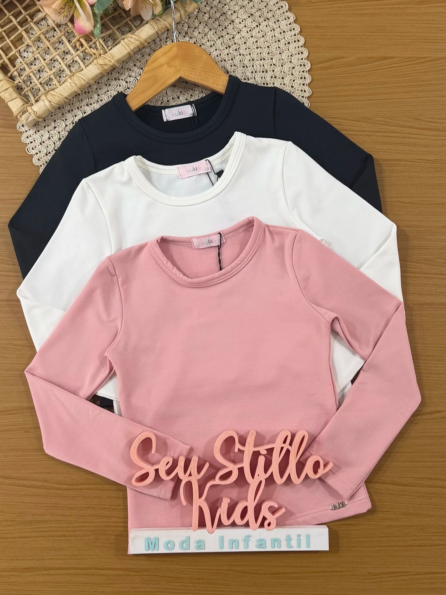 Blusa Infantil Kukiê Inveno Térmica Manga Longa Branca