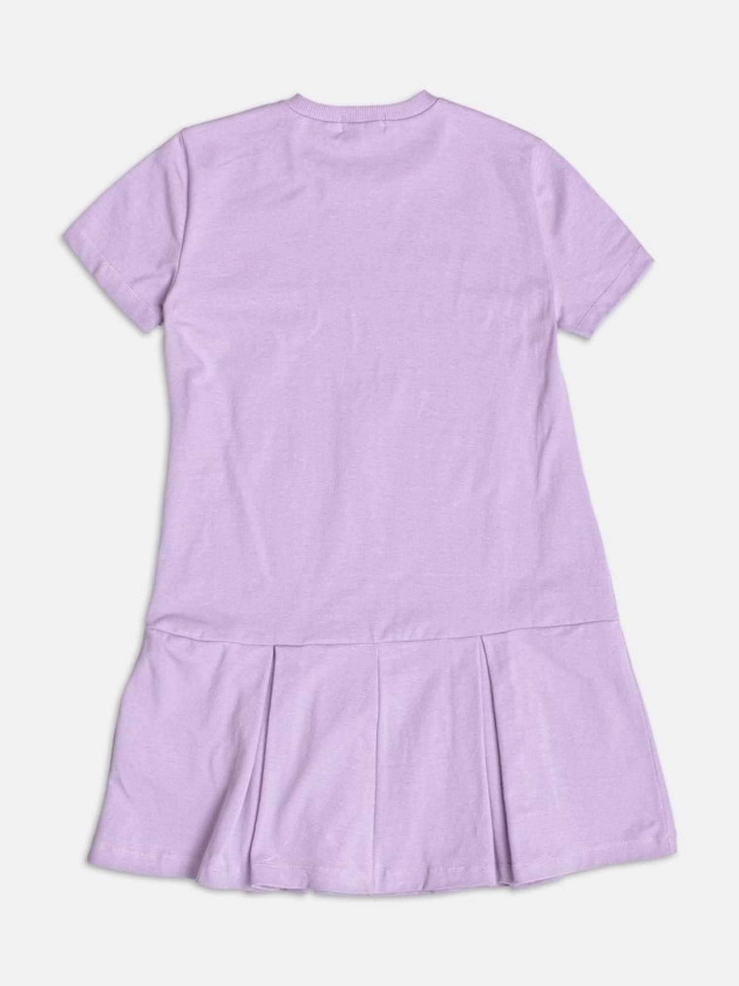 Vestido Infantil Momi Verão Lilás Stitch com Strass Disney