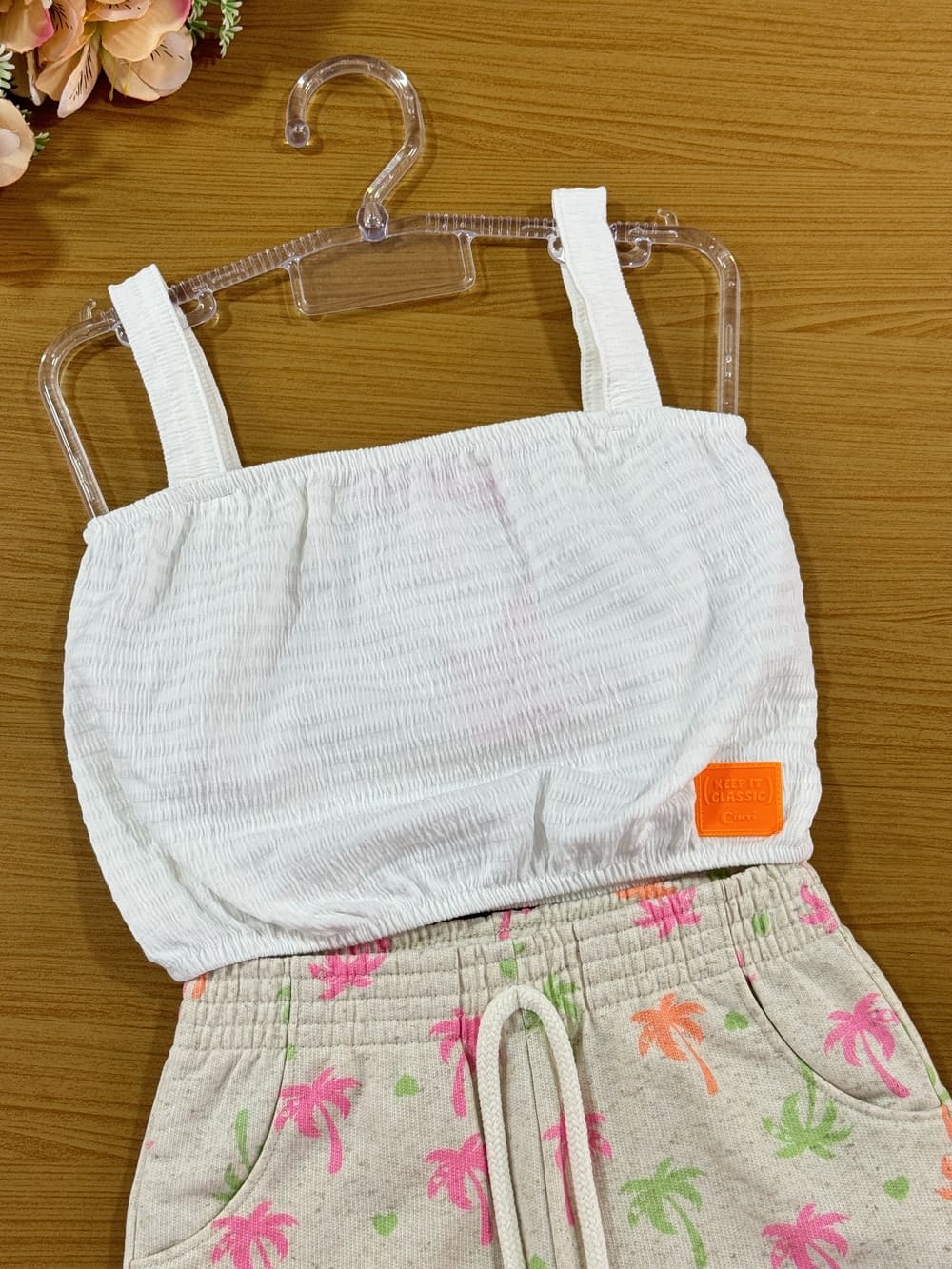 Conjunto Infantil Cinti Verão Shorts Coqueiro e Blusa