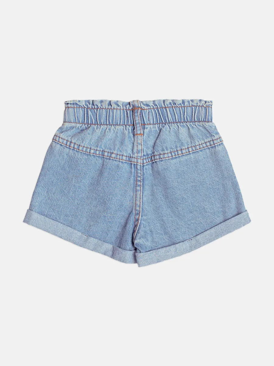 Shorts Jeans Infantil Menina Momi Florzinhas