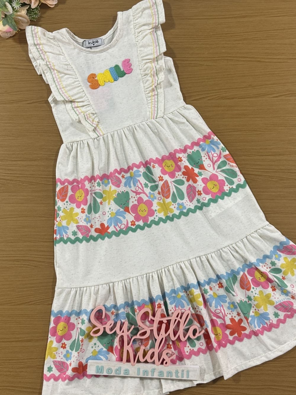 Vestido Infantil Kukie Alecrim Verão Midi Smile