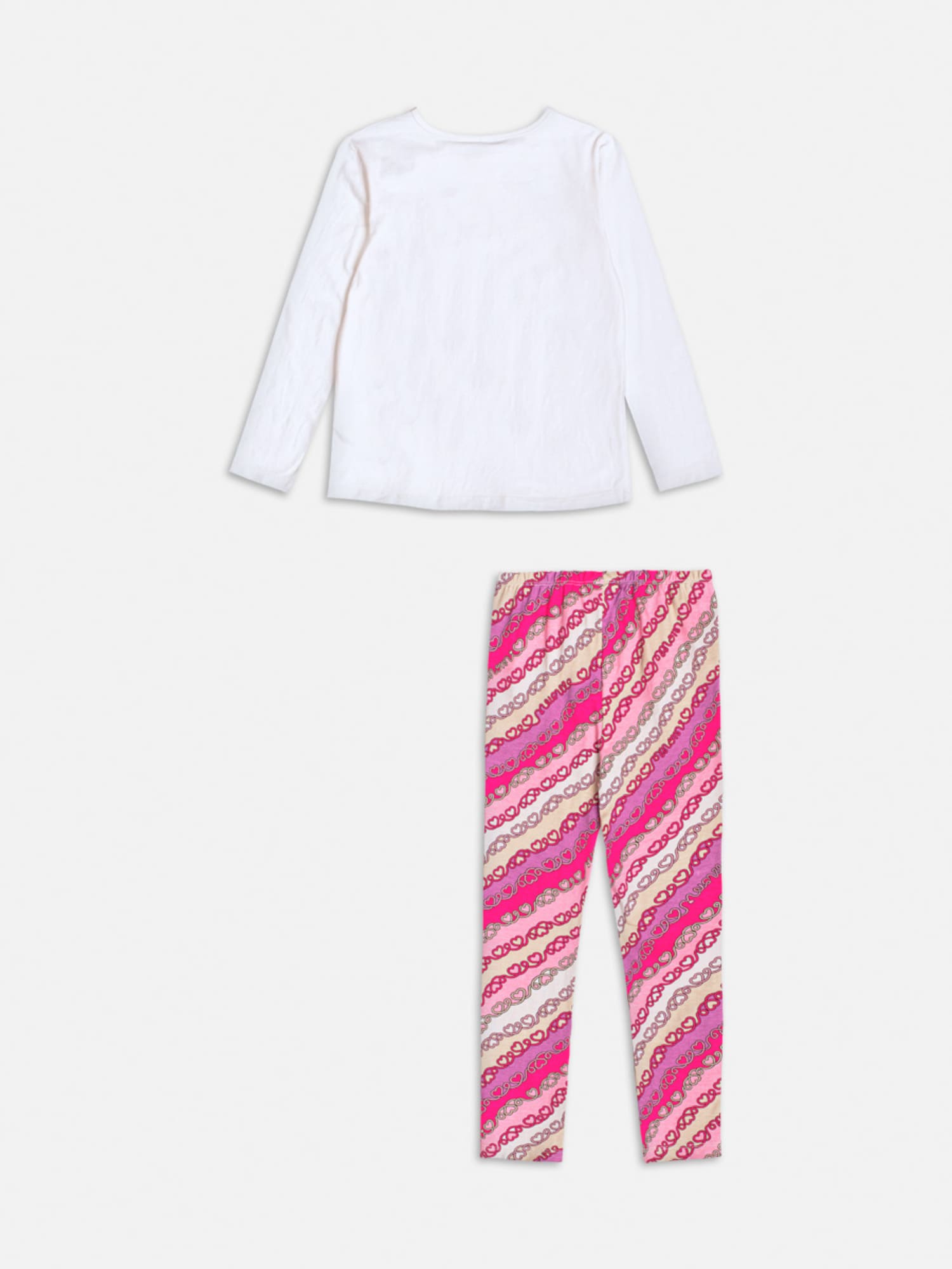 Conjunto Infantil Momi Inverno com Calça e Blusa Branca Lacinhos com Strass