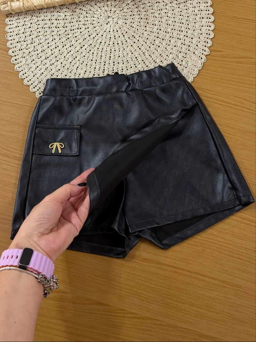 Shorts Saia Infantil Kukiê Inverno Preto