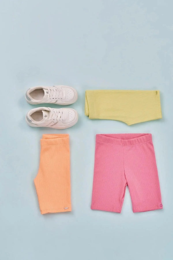 Shorts Infantil Kukiê Verão Ciclista Amarelo