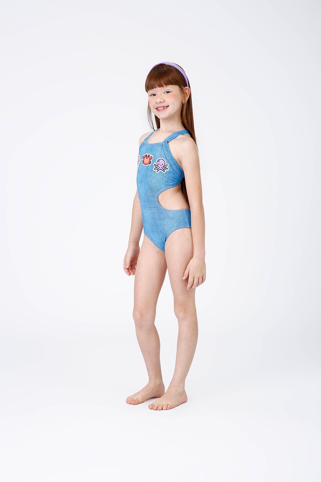 Maiô Infantil Siri Kids Azul Camila Sea Jeans 43226