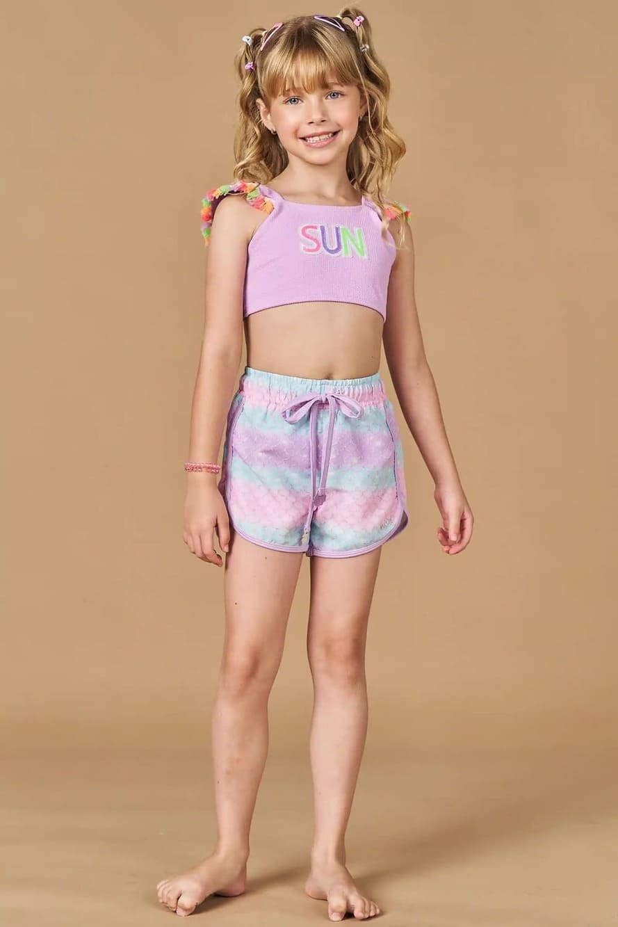 Shorts Infantil Kukie Verão Nylon Conchinha
