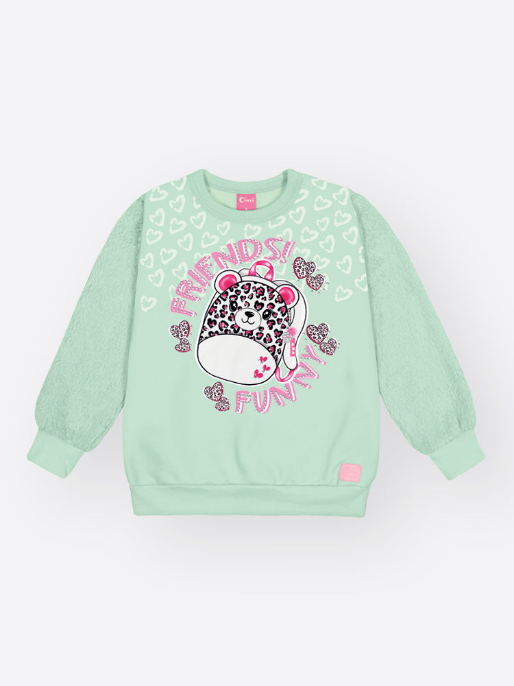 Casaco Infantil Cinti Inverno Flanelado Verde Friends Funny