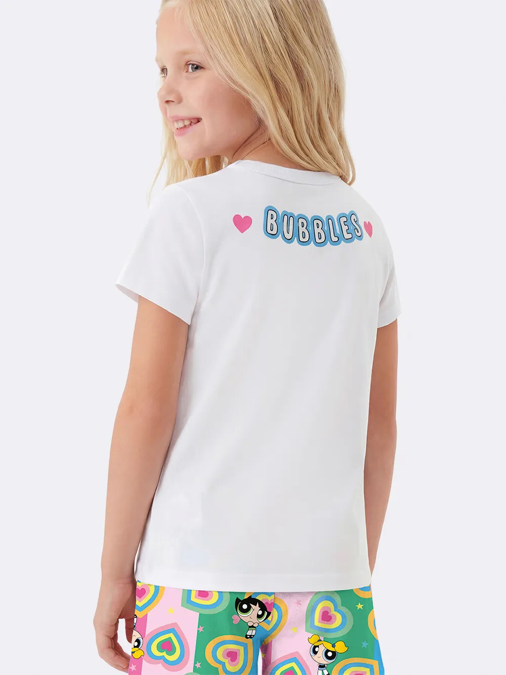 Pijama Infantil Menina Veggi com Shorts Colorido e Blusa Lindinha As Meninas Superpoderosas