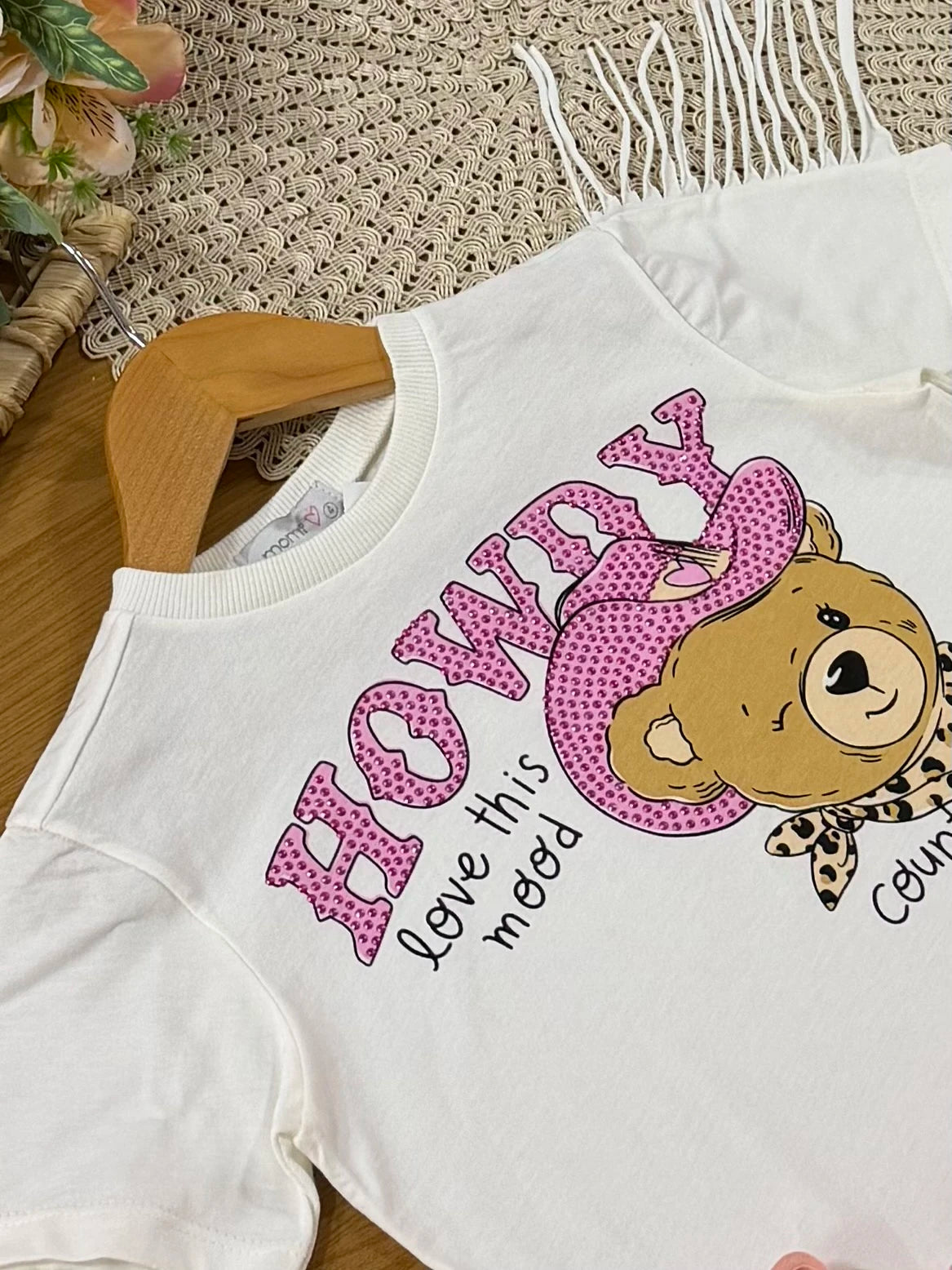 Blusa Infantil Momi Inverno Manga Curta Ursinha Howdy