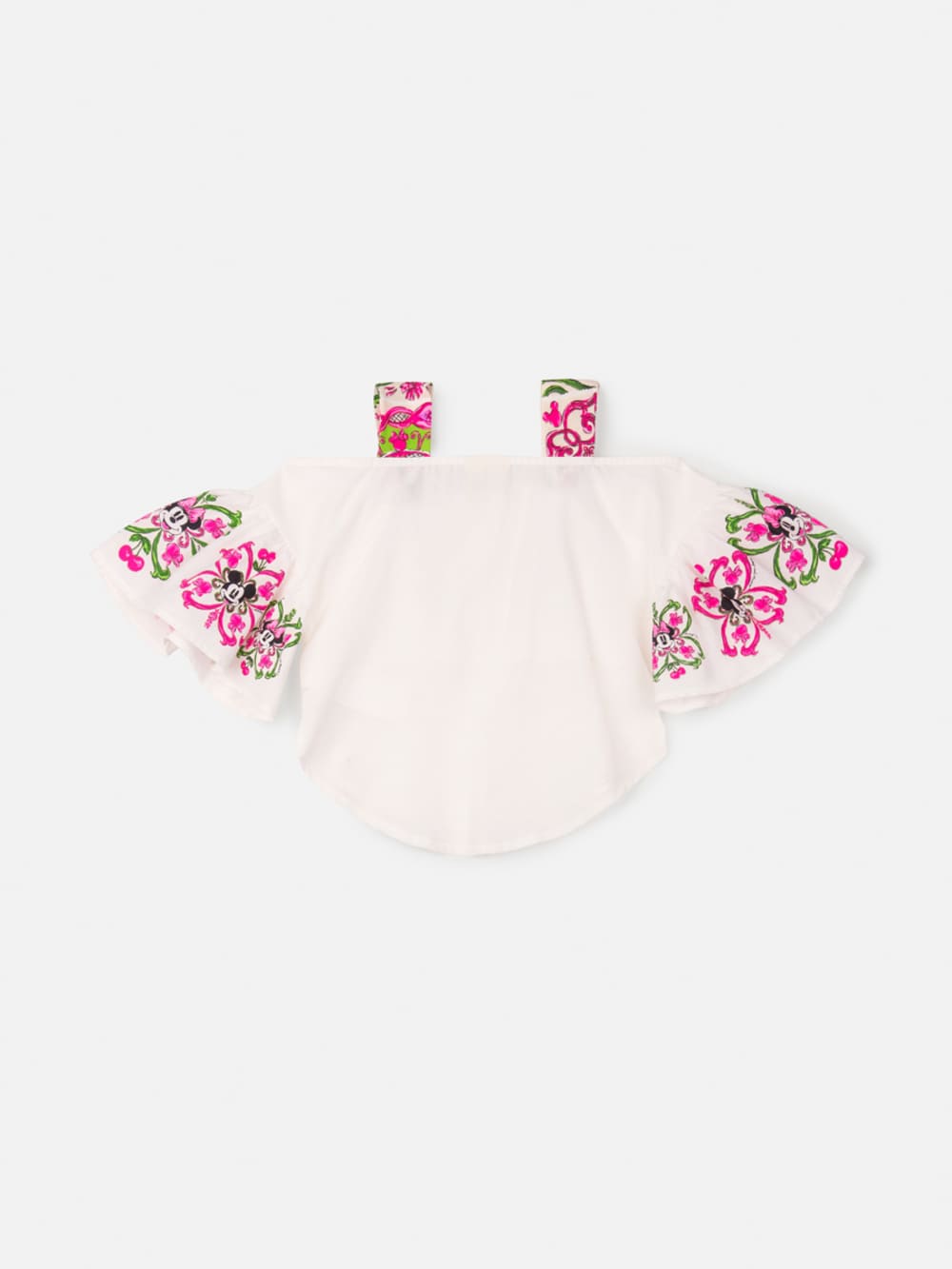 Conjunto Infantil Animê Verão Shorts Jeans com Bandana e Bata Minnie e Mickey Disney