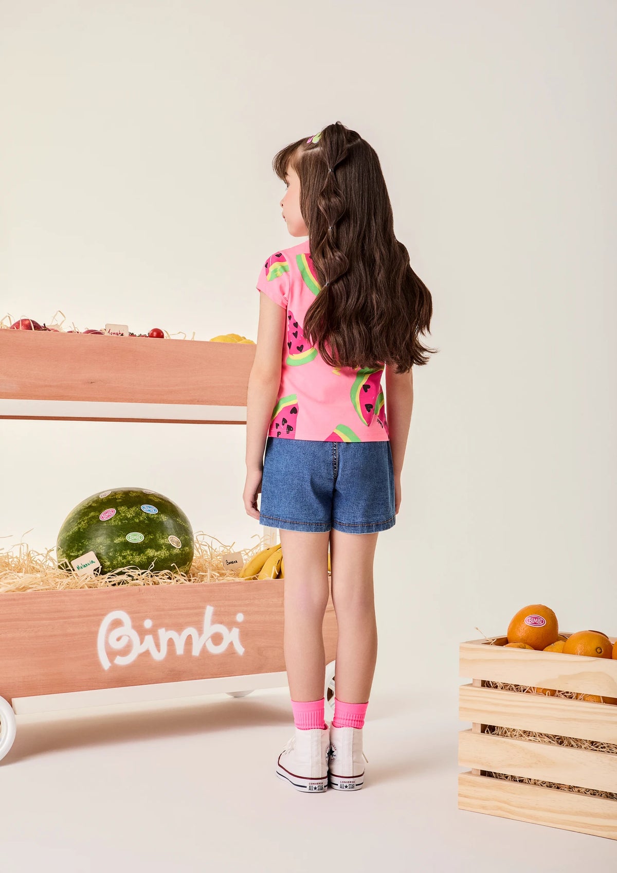 Blusa Infantil Menina Bimbi Rosa Melancia