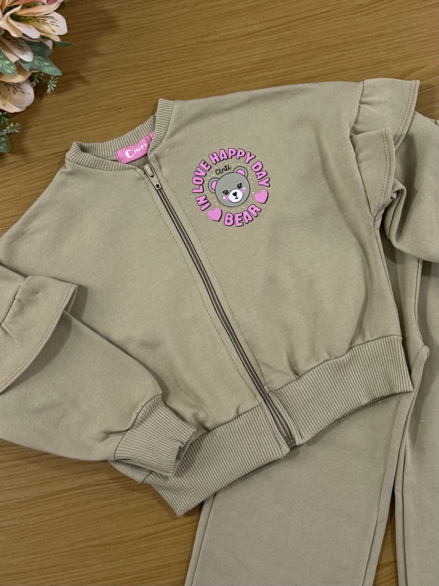 Conjunto Infantil Cinti Inverno Calça e Jaqueta Ursinho